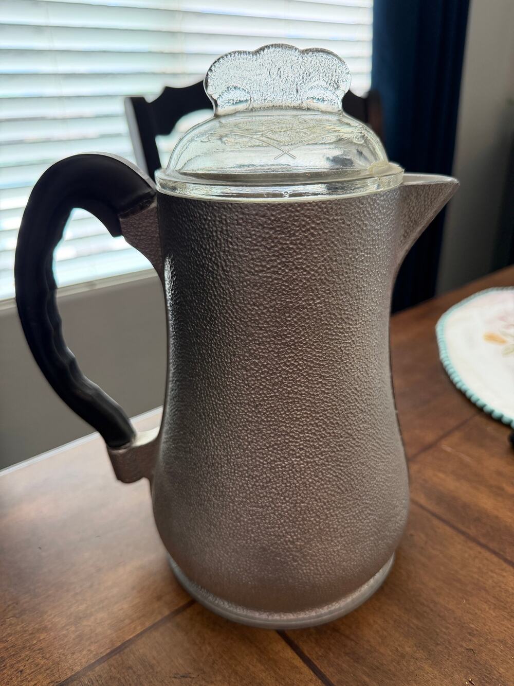 Vintage Guardian Service Hammered Aluminum Coffee Pot Glass Lid